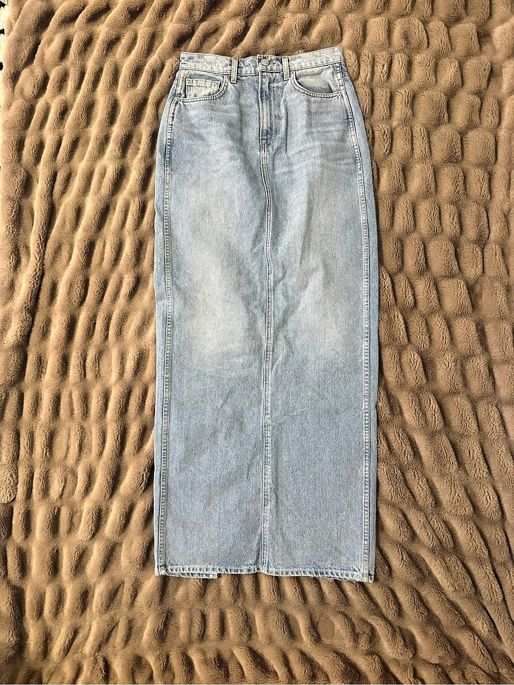 GRLFRND The Amara Maxi Pencil Skirt Blue Waist 27